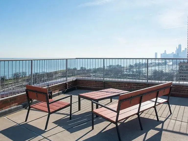 Rooftop views with patio furniture