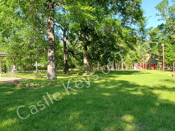 View of the back yard looking from in front of the storage shed.