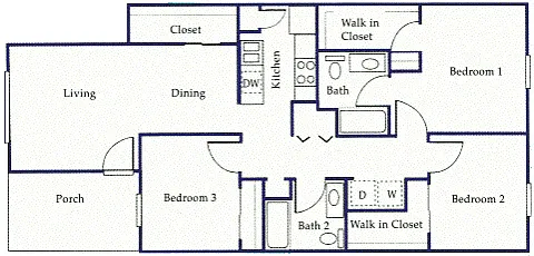 Floor plan Three Bedroom
