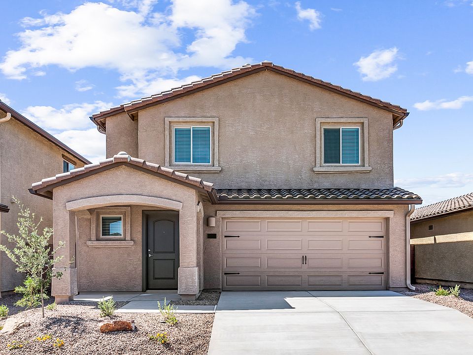 Exterior of the Palo Verde with a two-car garage.