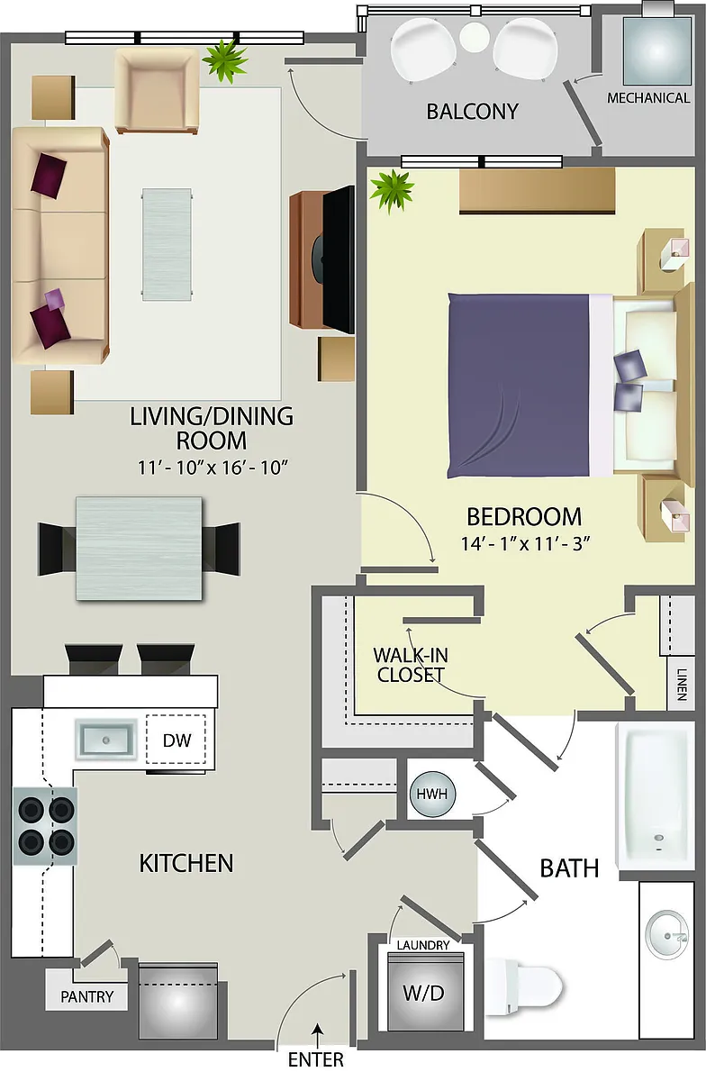 Floor plan 1E