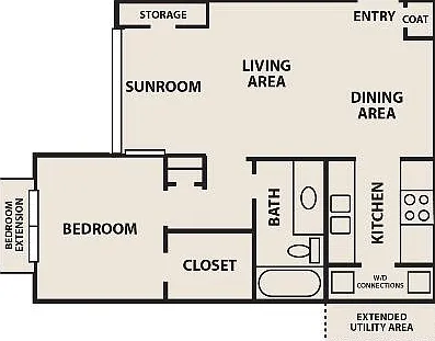 Creekwood Apartment Homes - A2 - 1 Beds - 1 Baths - 705 Sq. ft.