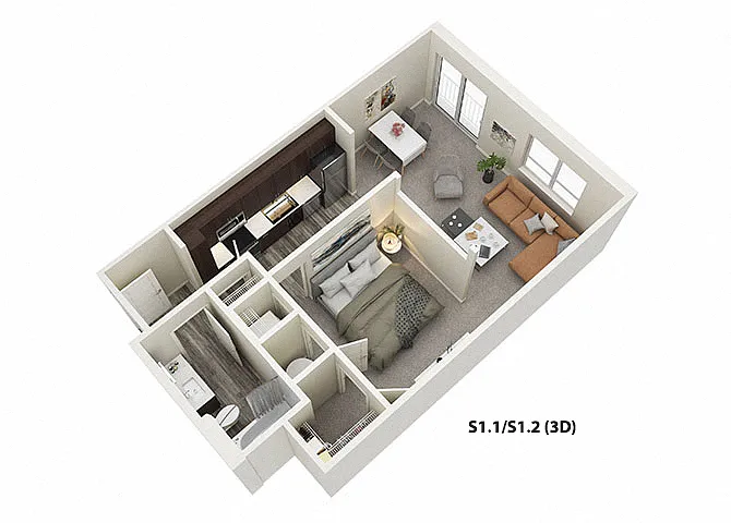 Floor plan Studio (S1)