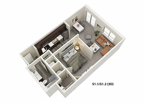 Floor plan Studio (S1)
