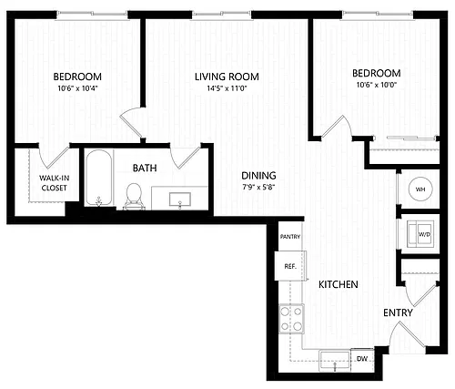Floor plan B4-2X2