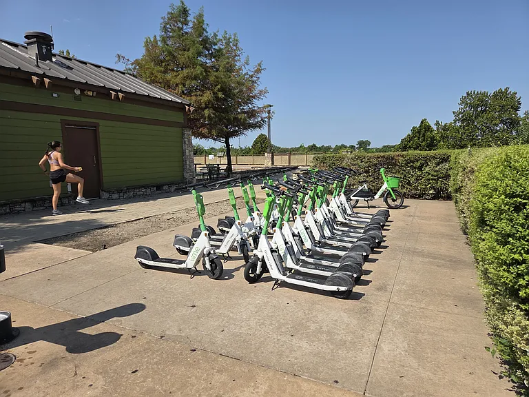 Lime Electric Scooters Available at the Nearby 41st Street Plaza on Riverside