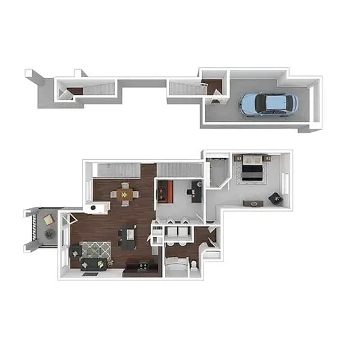 Floor plan 1 Bed 1 Bath DEN