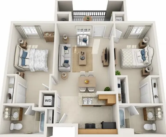 Floor plans are artist's rendering. All dimensions are approximate. Actual product and specifications may vary in dimension or detail. Not all features are available in every apartment. Prices and availability are subject to change. Floor plans are artist