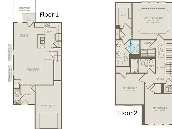 Floor Plan Level 1 and Floor Plan Level 2