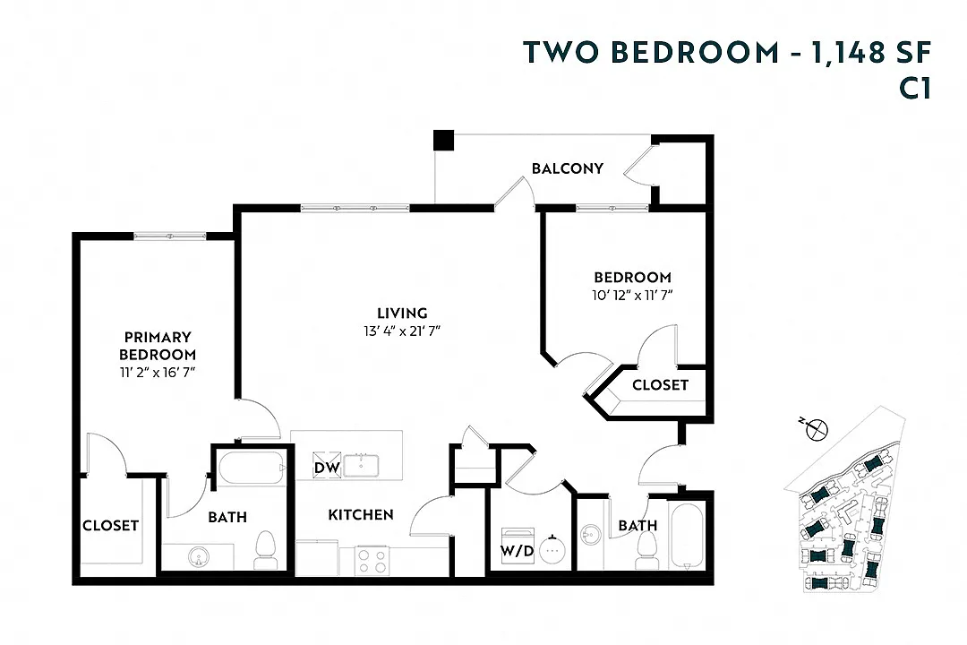 Floor plan Two Bedroom C1