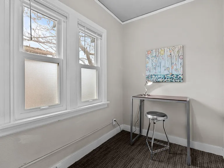 This is the *little* bedroom. It does fit a queen bed, but is likely going to be an office when it grows up!
(Unless you like itty-bitty bedrooms, which is fine too!)