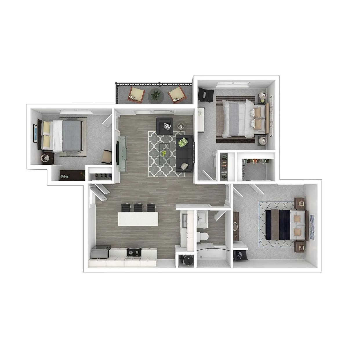 Floor plan 3 Bedroom One Bathroom Reno