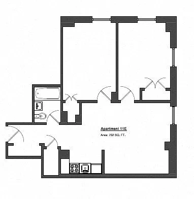 Floor plan Penthouse 2 Bed - Small