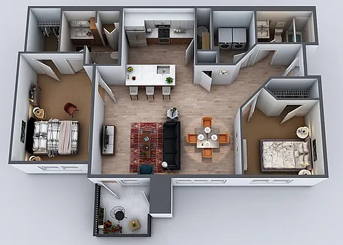 Floor plan 2 BEDROOM 2 BATH