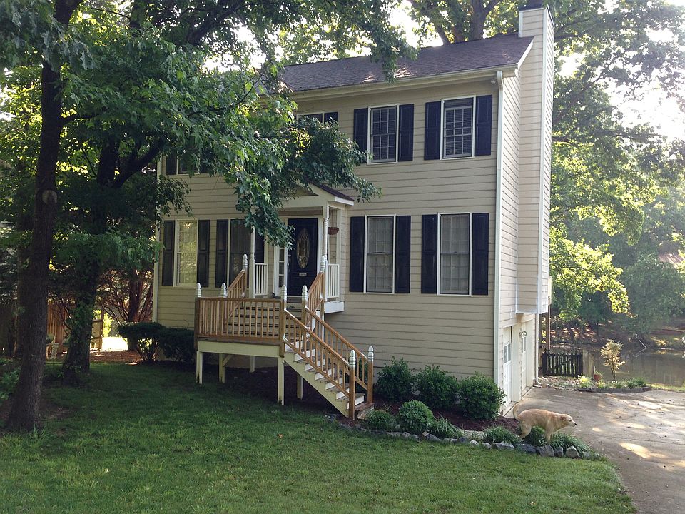 Front of house, with porch