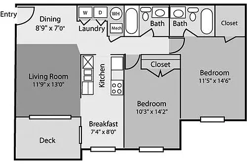 Floor plan Fisher B2A