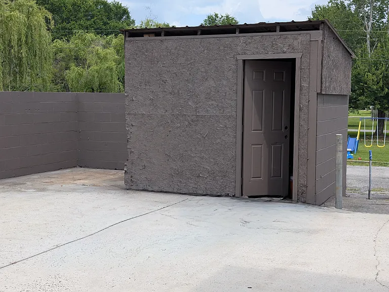 Storage building & concreted pad