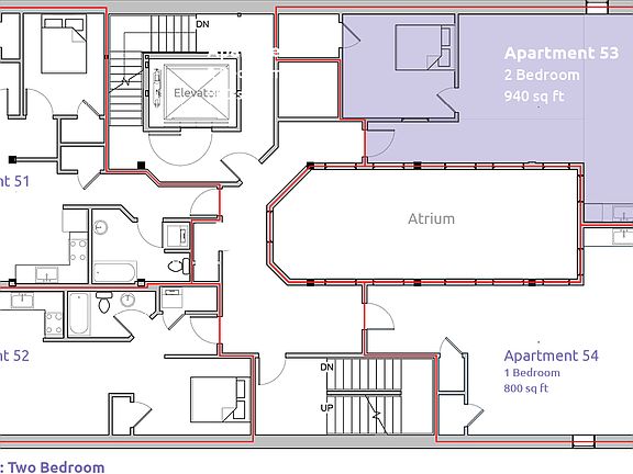 Floor Plan for Apartment 53