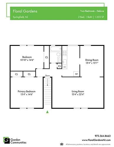 Floor plan $2.19/sq.ft. - Two Bedroom - Deluxe