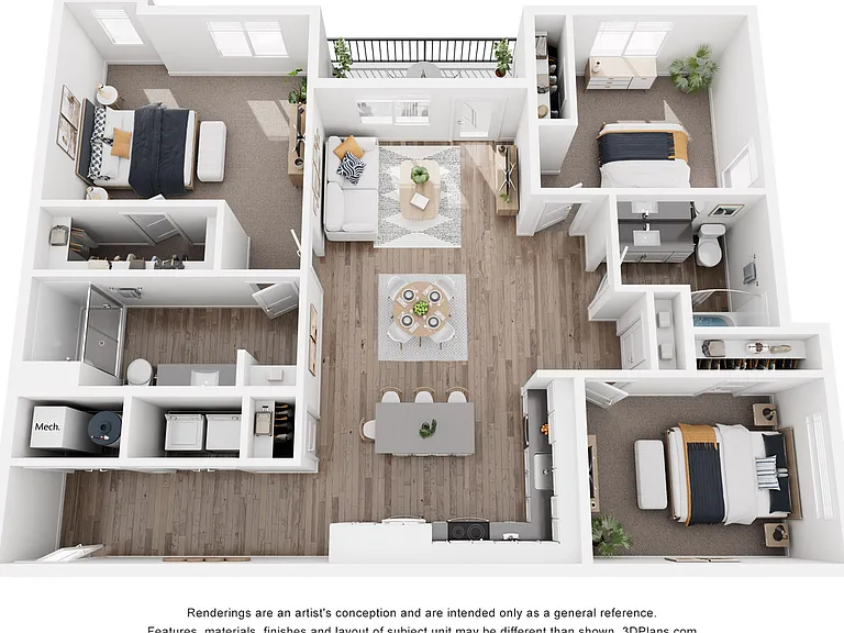 3A-Three Bed Two Bath 1,387 Square Feet 3A-Three Bed Two Bath 1,387 Square Feet