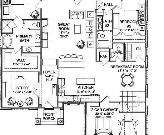 The home has a side load garage