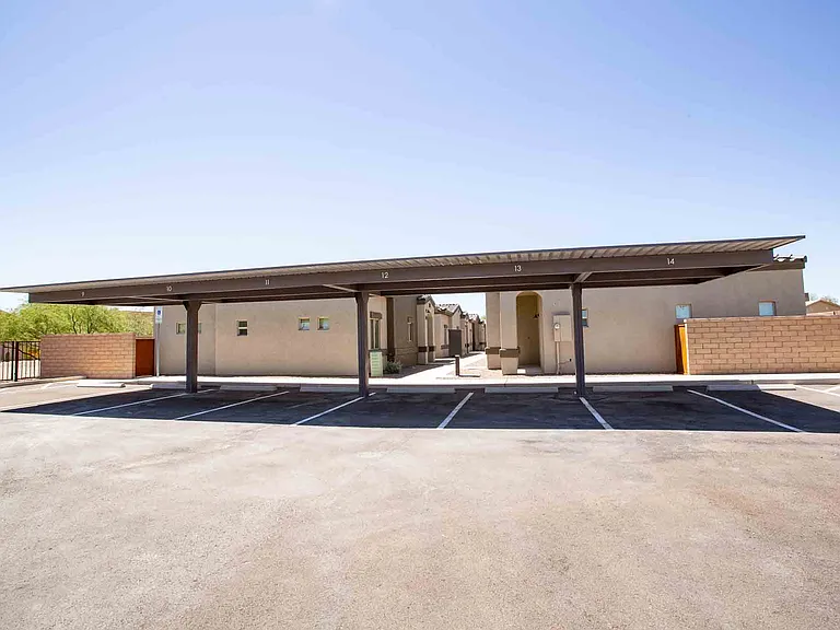 Up to 2 assigned covered parking spaces available.