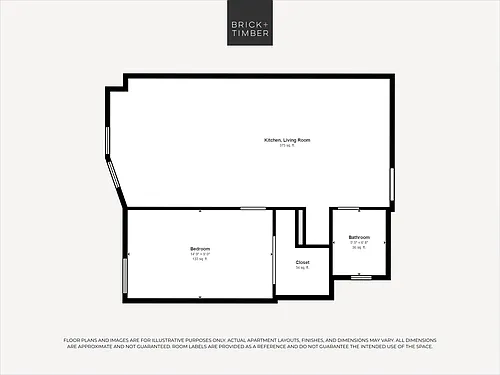 Floor plan 1 Bed 1 Bath