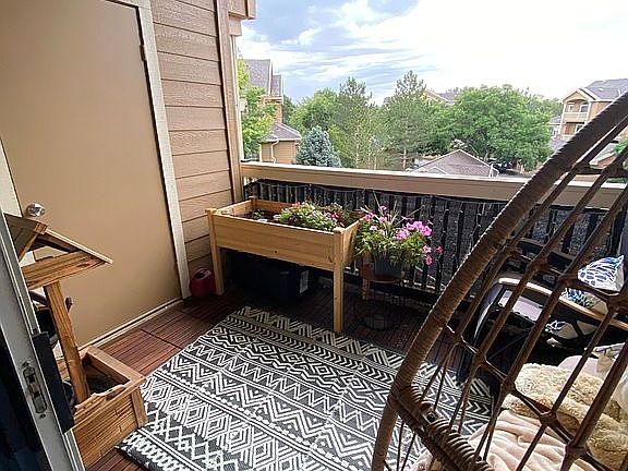 Private balcony with storage