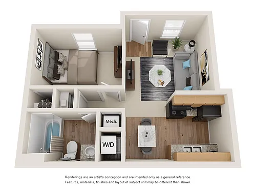 Floor plan 1 Bedroom One Bathroom