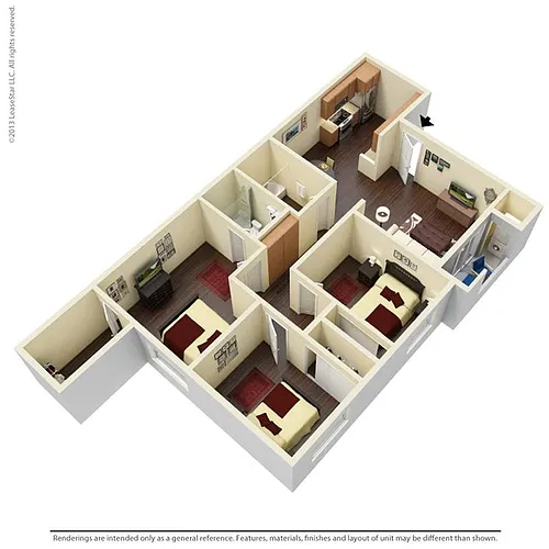 Floor plan 3x2B