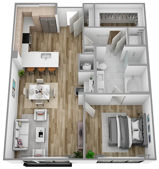 Floor plan F | 1 Bed | 1 Bath
