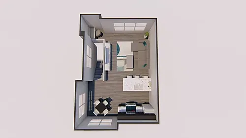 Floor plan 1 Bed 1 Bath Tri-Loft