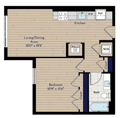 Floor plan A 1BR-E