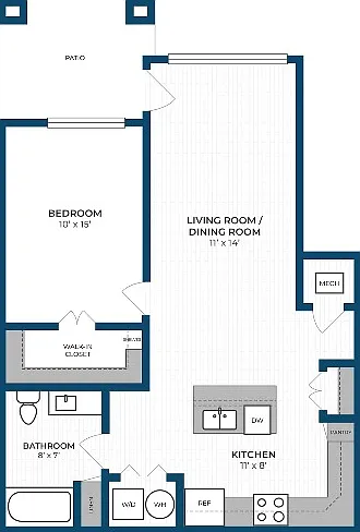 Floor Plan 1A | Seasons at River View | Apartments in Pleasant Prairie, WI Floor Plan 1A | Seasons at River View | Apartments in Pleasant Prairie, WI