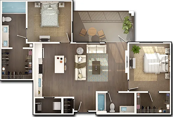 Two Bedrooms, Two Bathrooms Two Bedrooms, Two Bathrooms