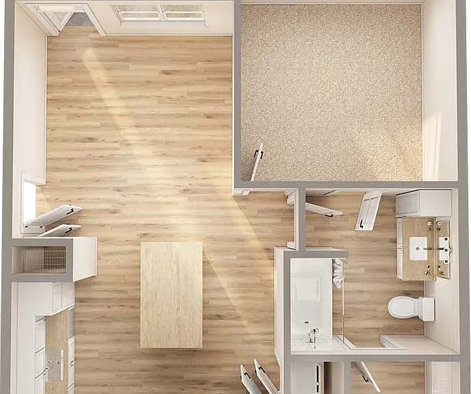 Explore the elegance and functionality of this modern apartment layout. Explore the elegance and functionality of this modern apartment layout.