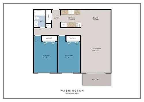 Floor plan 2 Bed