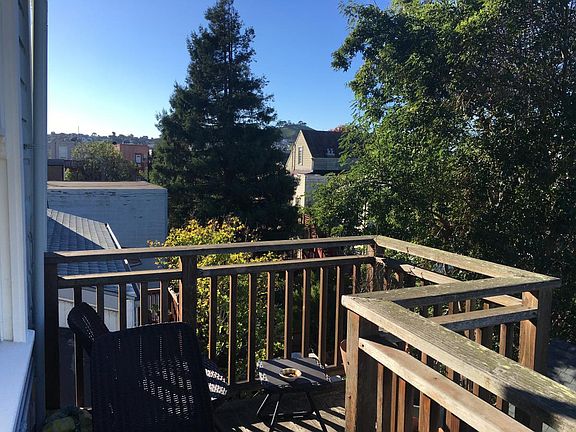 deck with lots of sun and views west