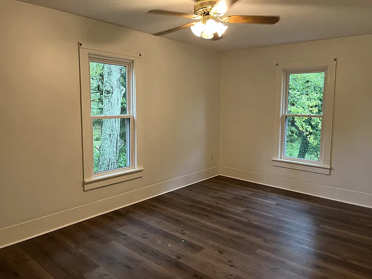Two windows in the second bedroom.
