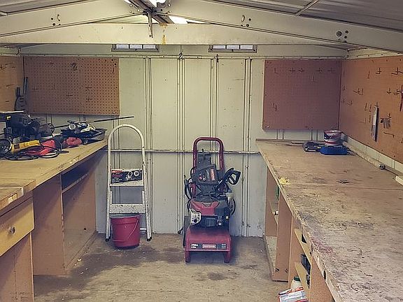 Inside shed 
