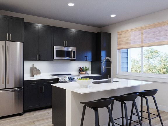 Berkeley Villas in Denver Virtual Rendering Plan 1 Kitchen Island