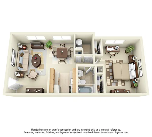 Floor plan One Bedroom One Bathroom