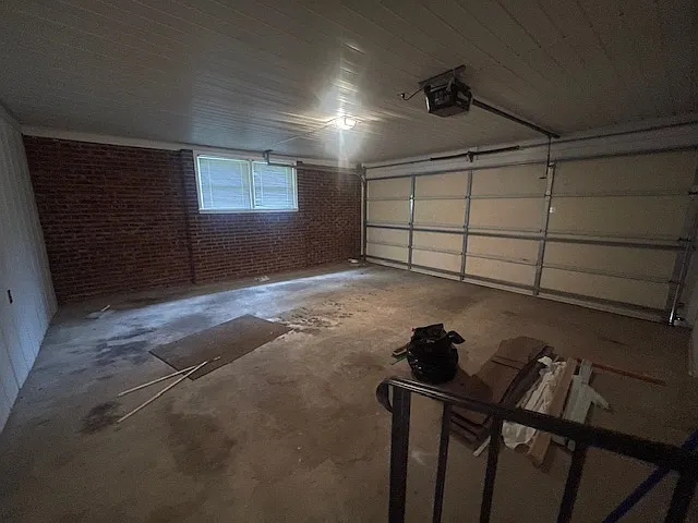 enclosed double car garage