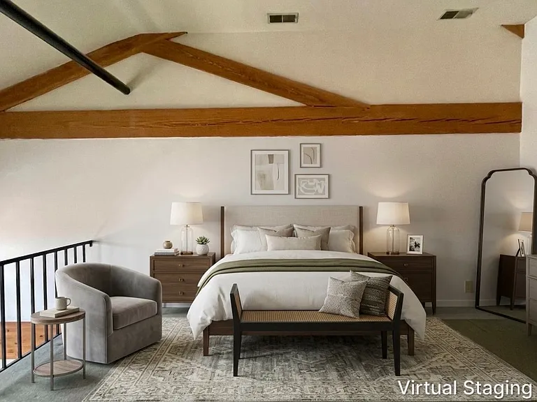 Virtually Staged Loft Bedroom