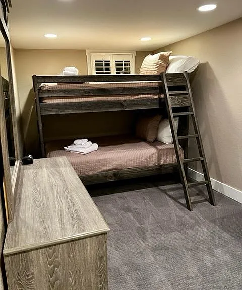 Bedroom 4 on lower level. Full size bunk beds.