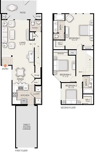 Floor plan Plan F1 - townhome