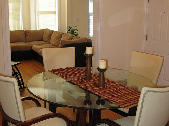 Dining room view into living room