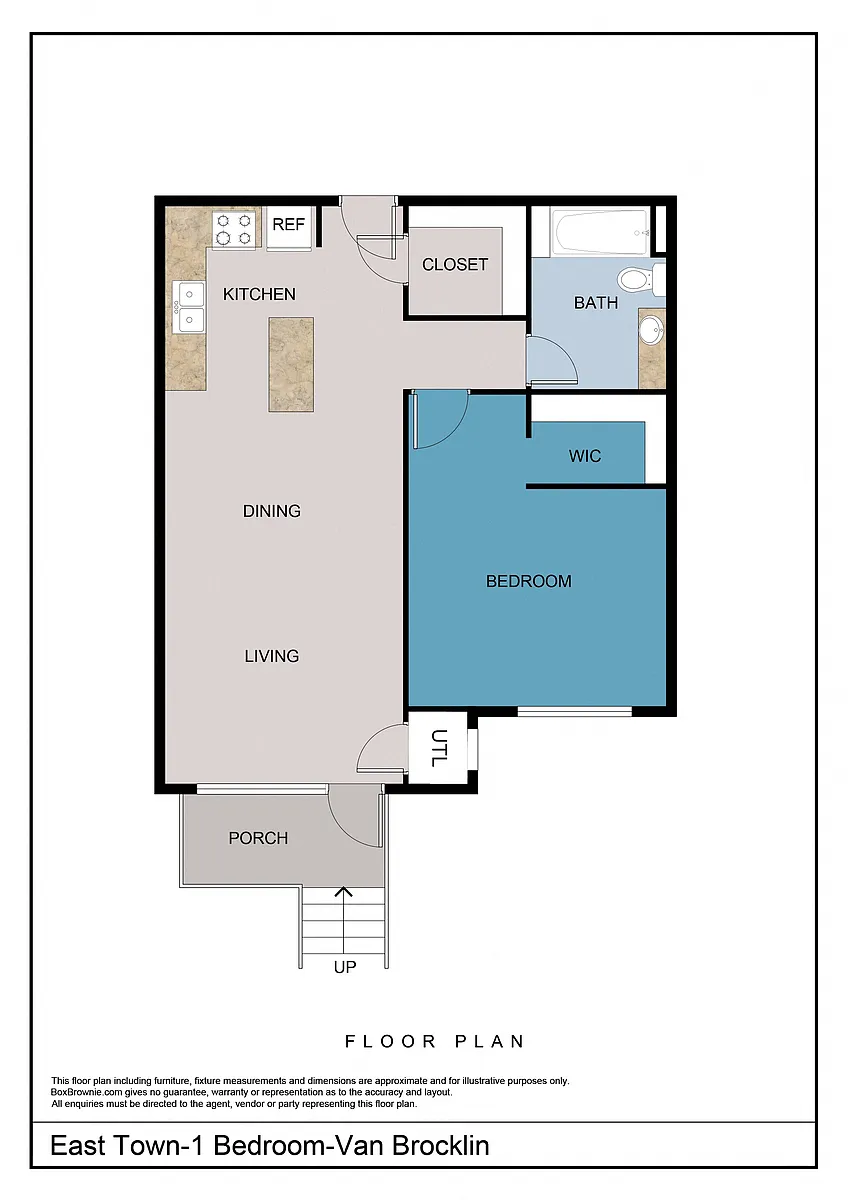 Floor plan Van Brocklin - 1 Bedroom