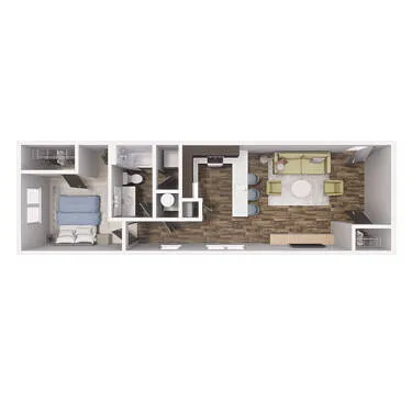 Floor plan 1 x 1- A2 669 SQ FT