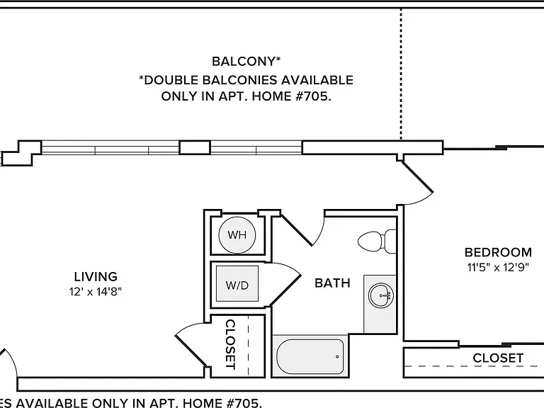 A15 *Note: Double balconies available only in apt. home #705. A15 *Note: Double balconies available only in apt. home #705.